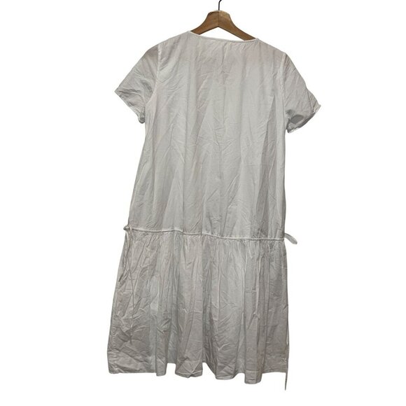 COS White Short-Sleeve Button-Up Cotton Mid Length Dress Women's Size XS - Picture 2 of 9
